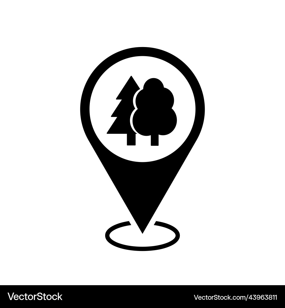 Parkland location map pointer tree icon Parkland location map pointer tree icon vector image