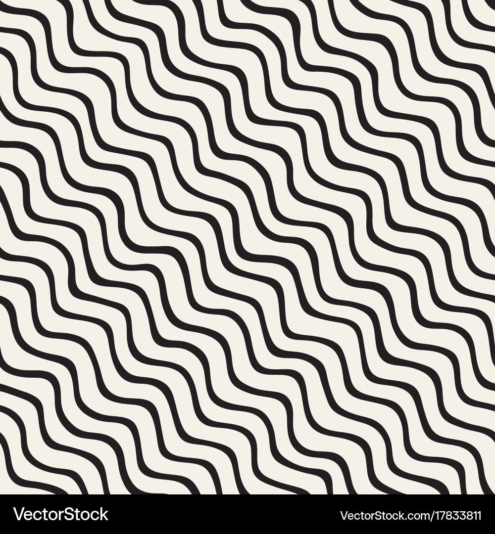 Seamless pattern with hand drawn waves abstract vector image