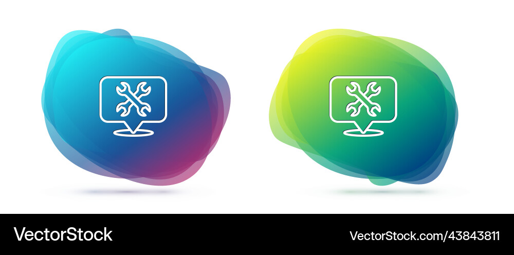 Set line location with wrench spanner icon Set line location with wrench spanner icon vector image