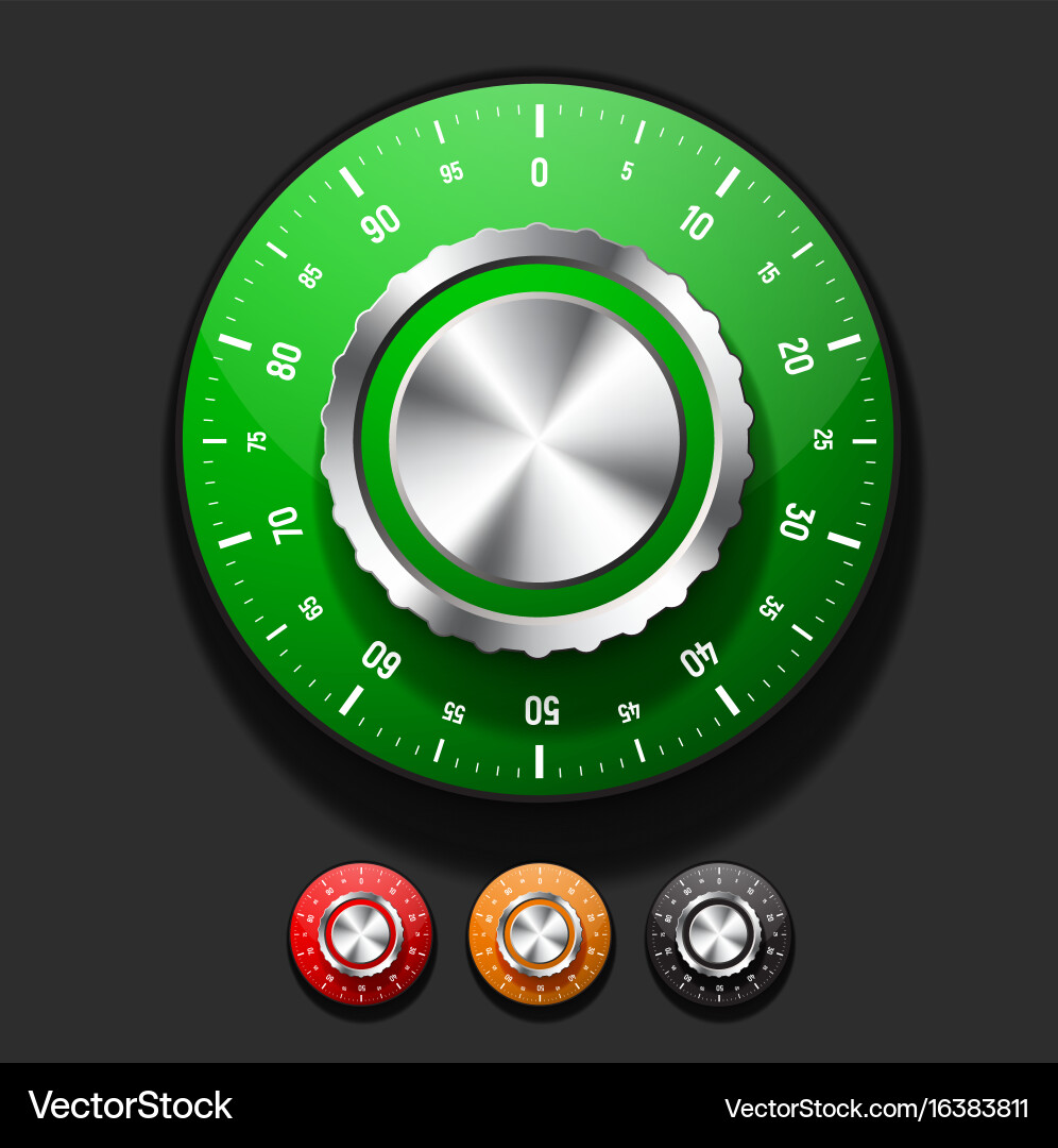 Set of realistic locks from the safe with a dial vector image