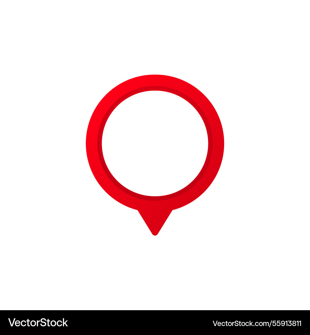 Simple red location marker with a circular vector image