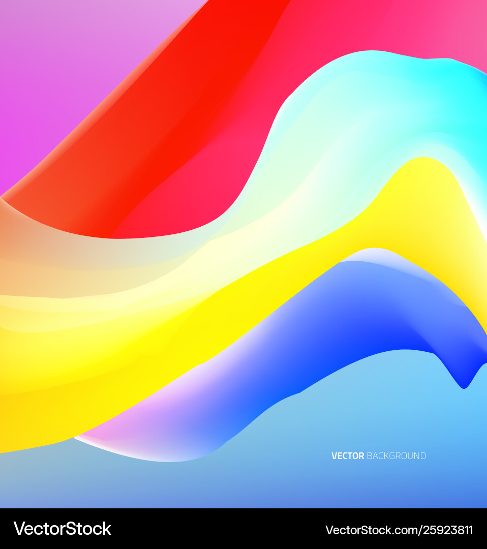 Wave liquid shape in multi color background vector image