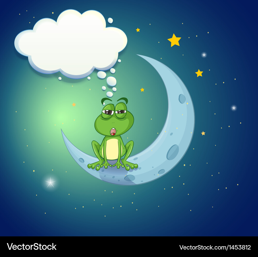 A frog at the sky with an empty callout Vector Image