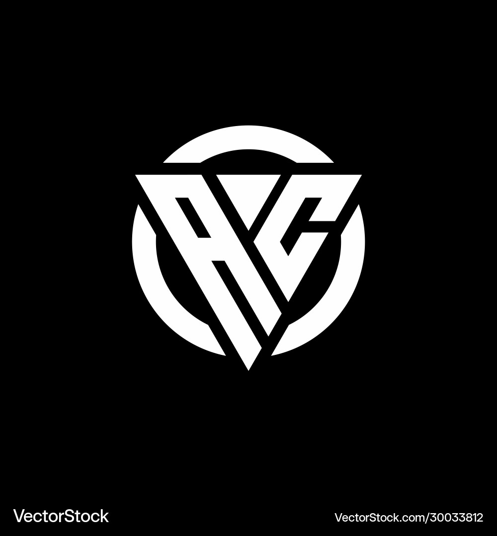 Ac logo with triangle shape and circle rounded Ac logo with triangle shape and circle rounded Vector Image