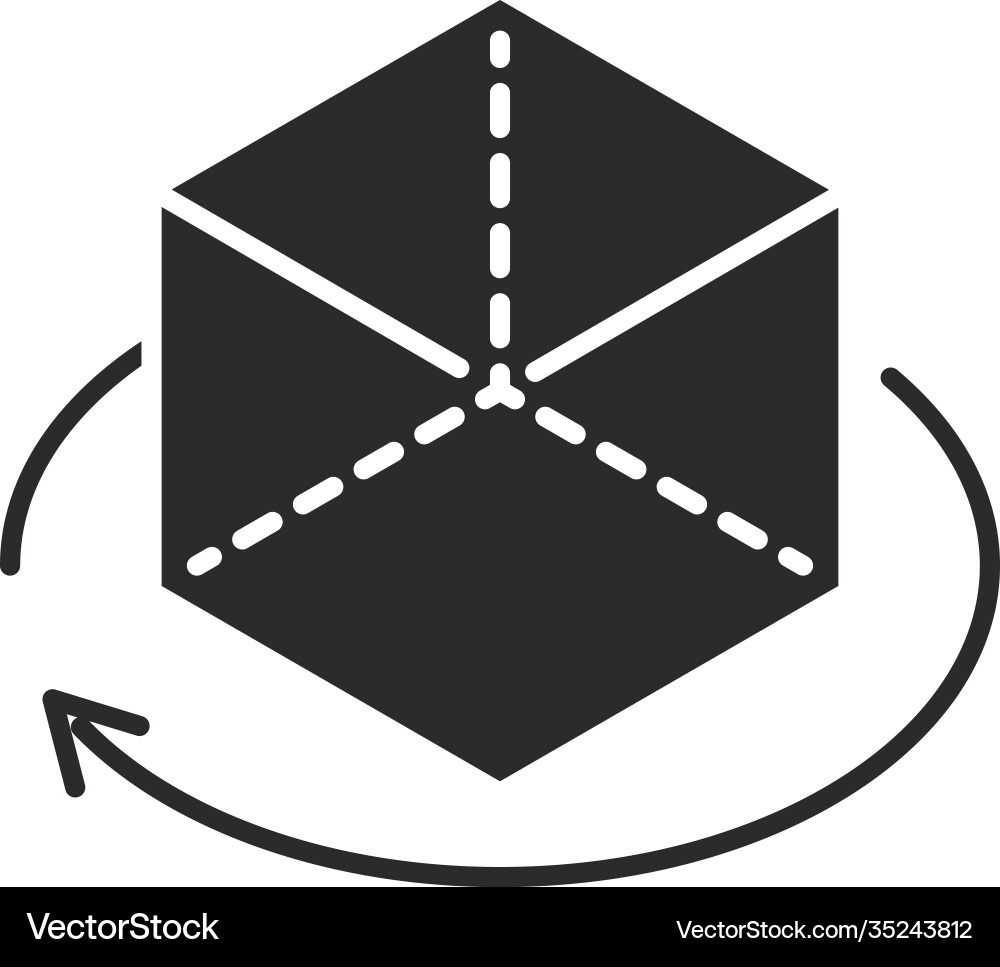 Augmented reality 360 degree view cube 3d object vector image