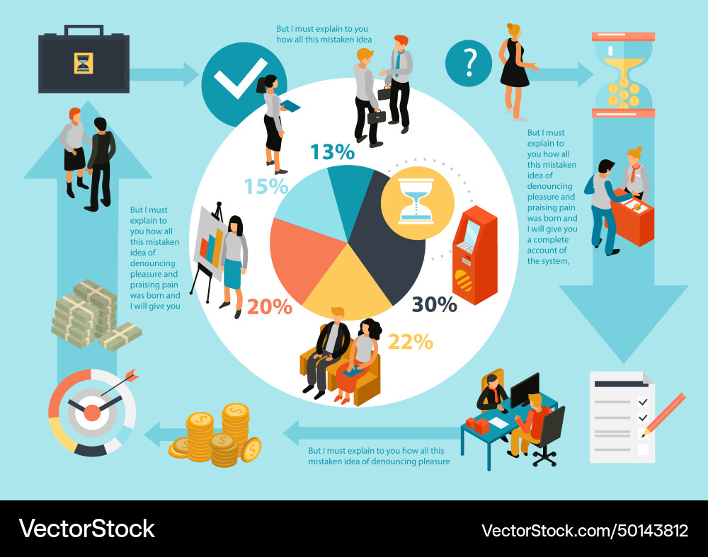 Bank service isometric infographics Bank service isometric infographics vector image