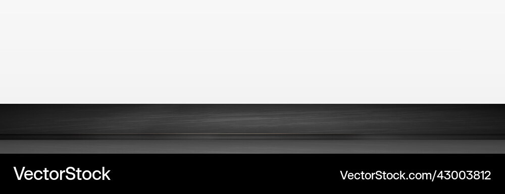 Black stone table top on white panoramic Black stone table top on white panoramic Vector Image
