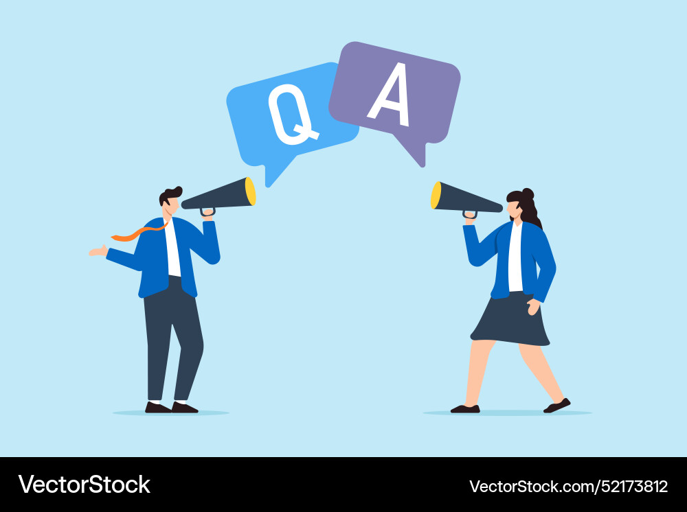 Business team announce qa speech bubble Vector Image