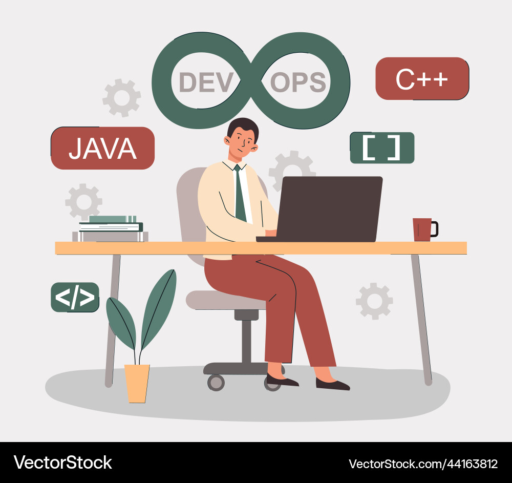 Devops process concept Vector Image