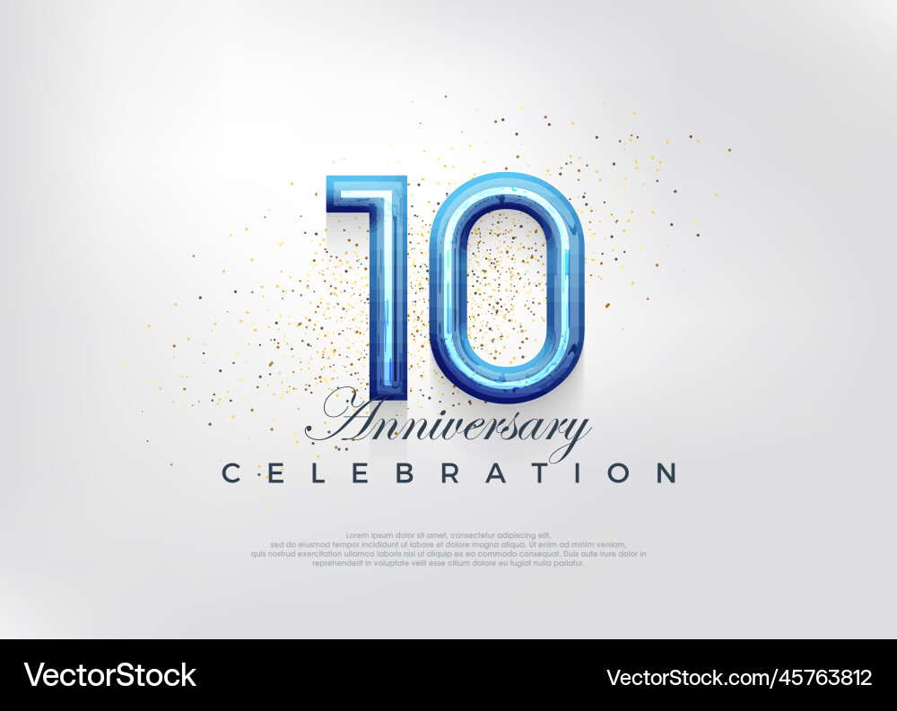Elegant 10th Anniversary Celebration Vector Image