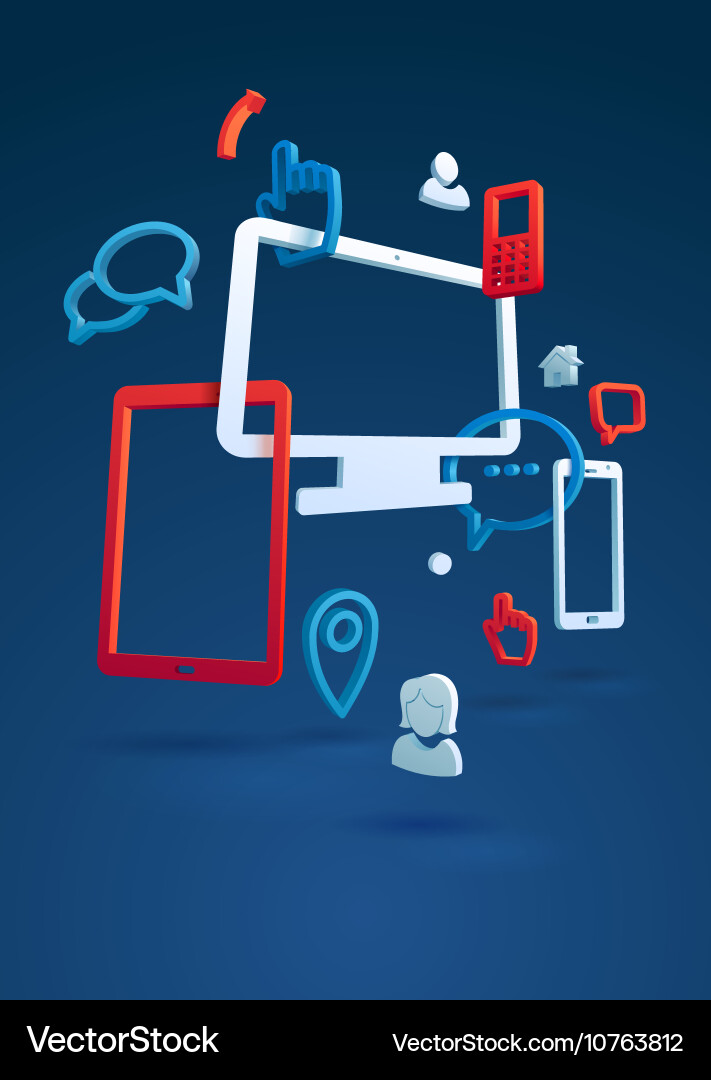 Frame design concept icons for computer and tablet vector image