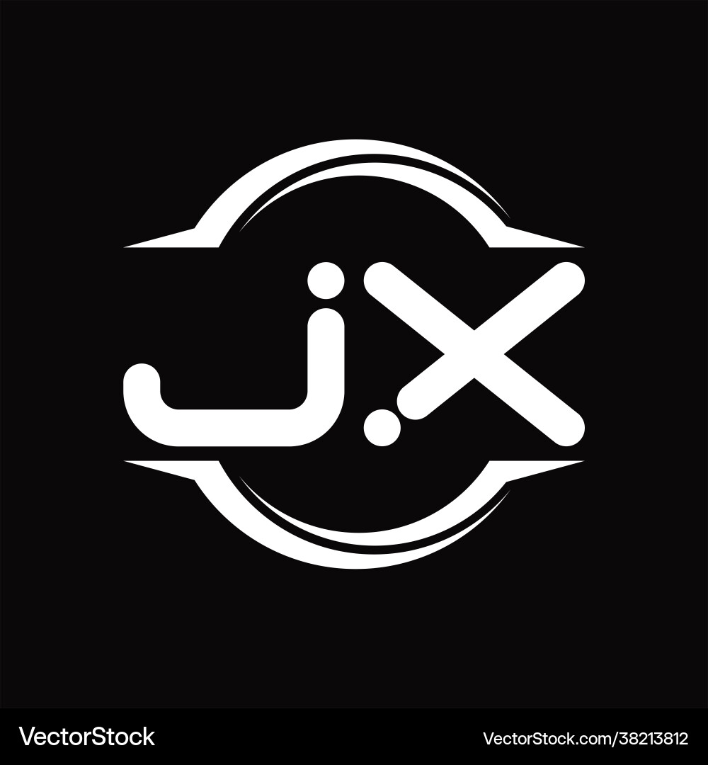 Jx logo monogram with circle rounded slice shape Vector Image