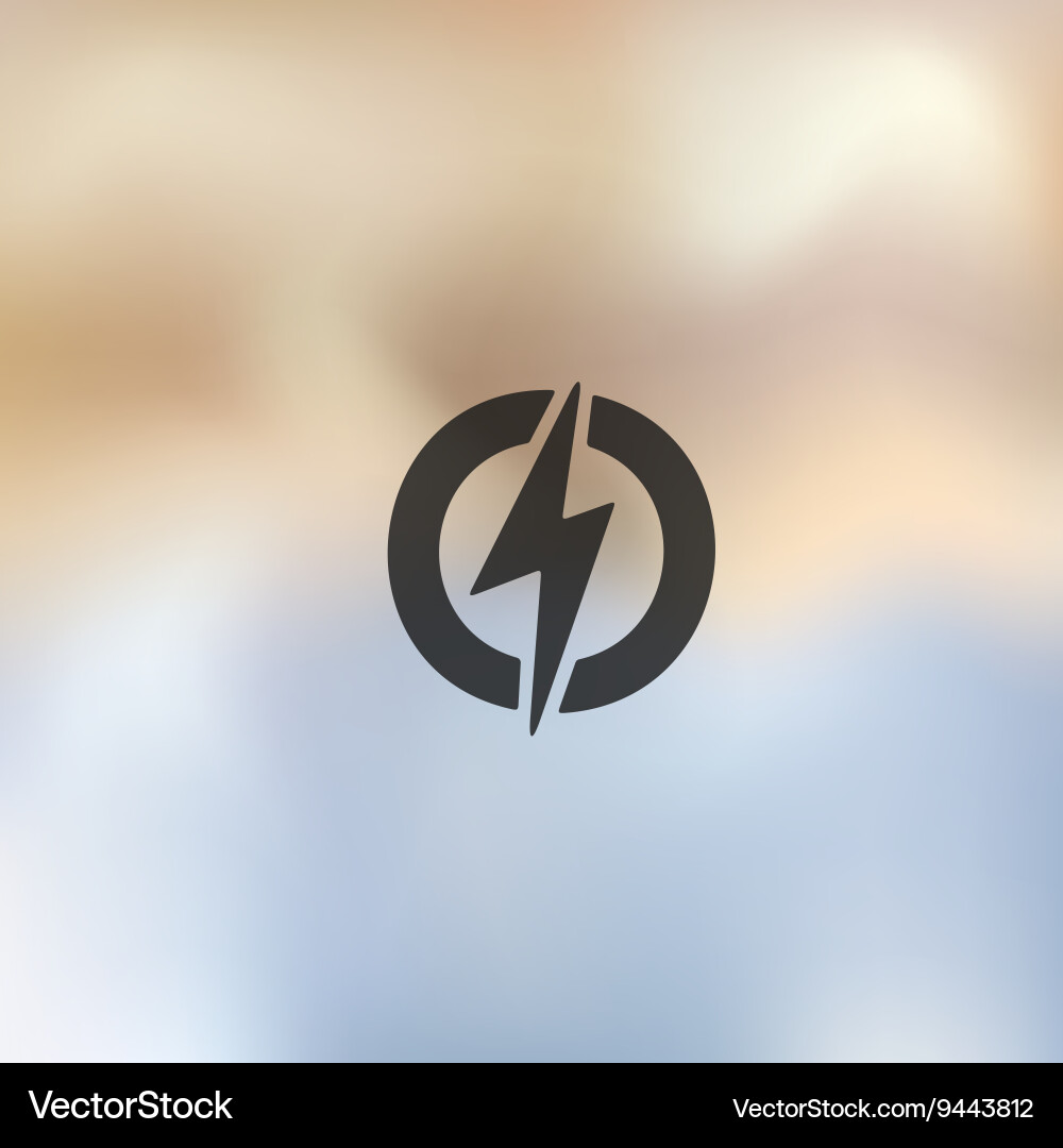 Lightning Bolt Icon on Gradient Background vector image