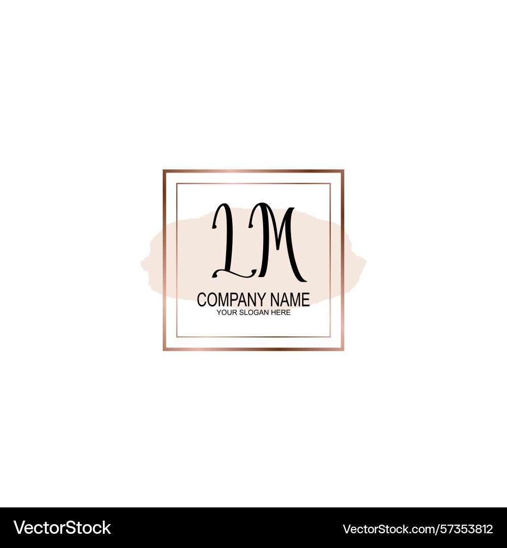 Minimalist handwritten lm initial logos with soft Minimalist handwritten lm initial logos with soft vector image