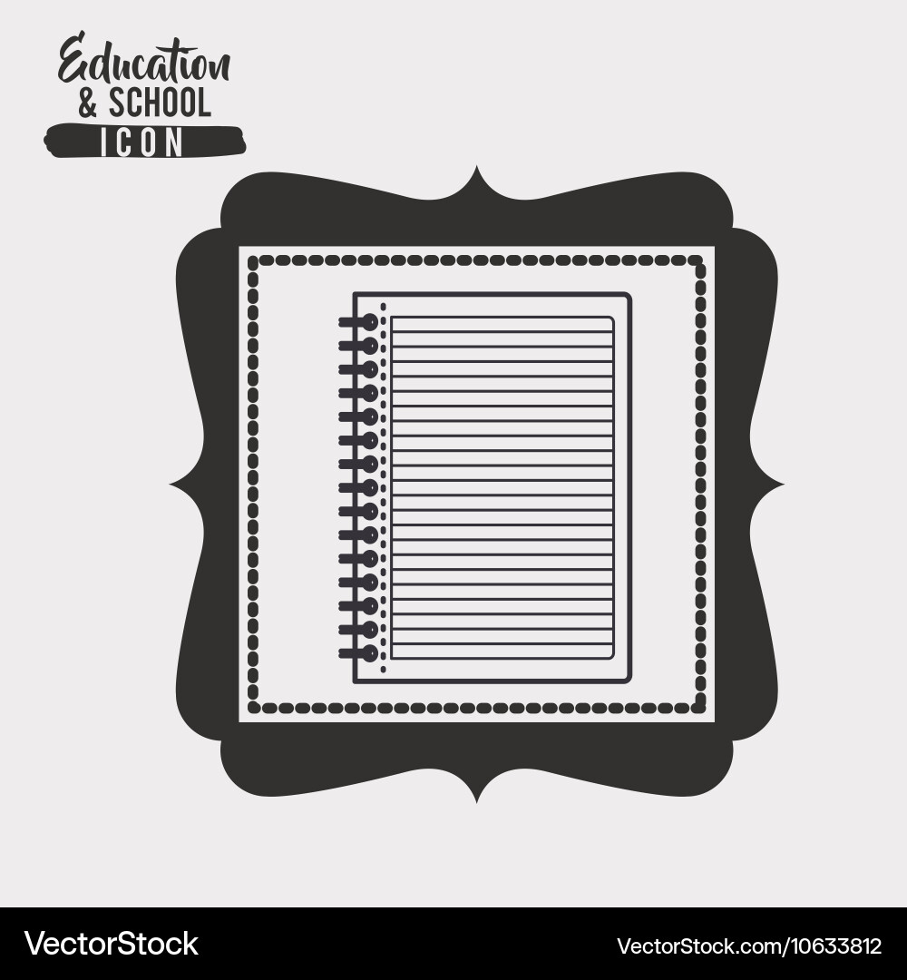 Notebook for school inside frame design Vector Image