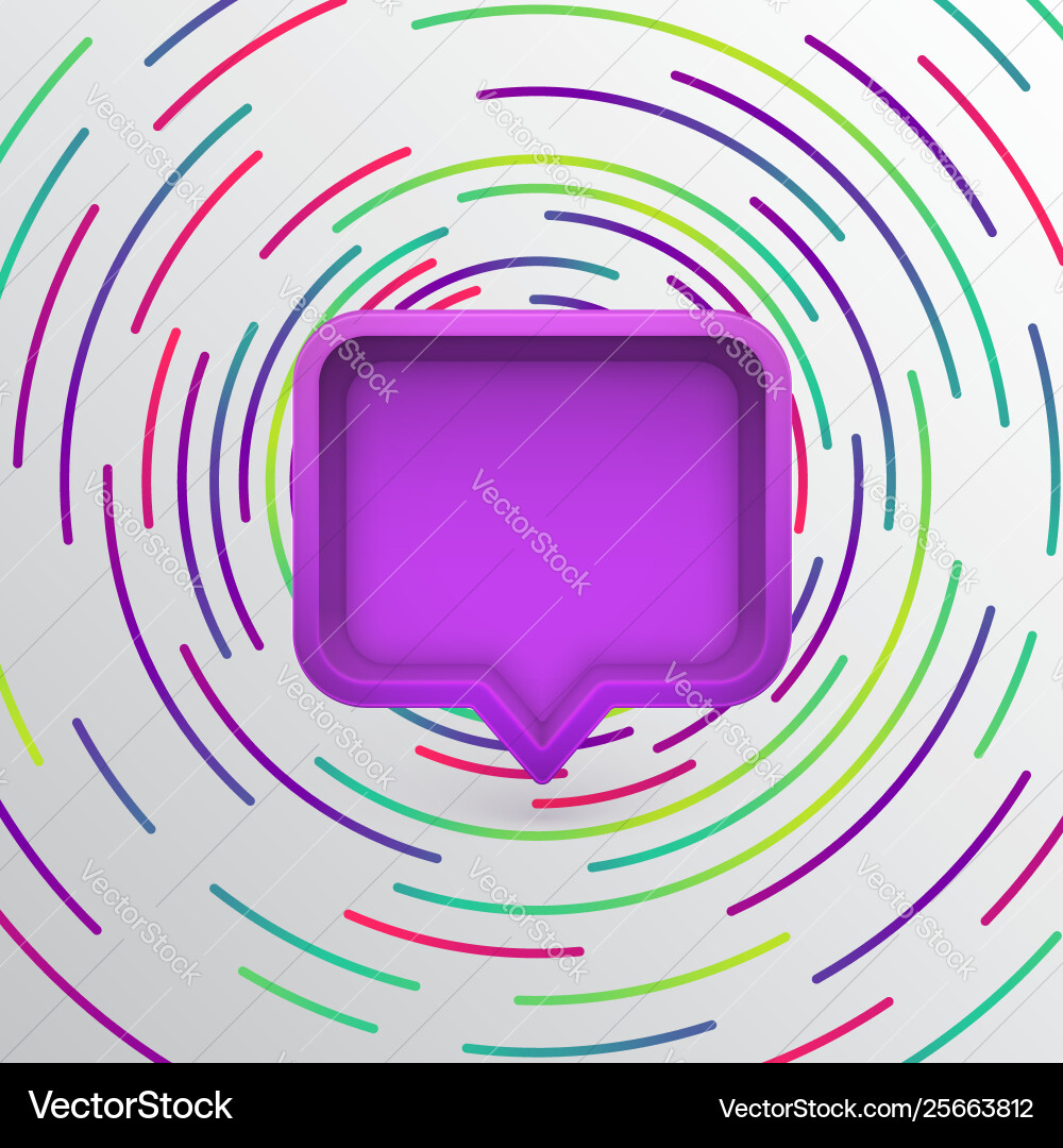 Realistic 3d speech bubble with colorful circles Realistic 3d speech bubble with colorful circles vector image