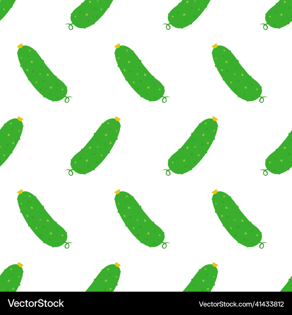 Seamless pattern with cartoon cucumber Seamless pattern with cartoon cucumber vector image