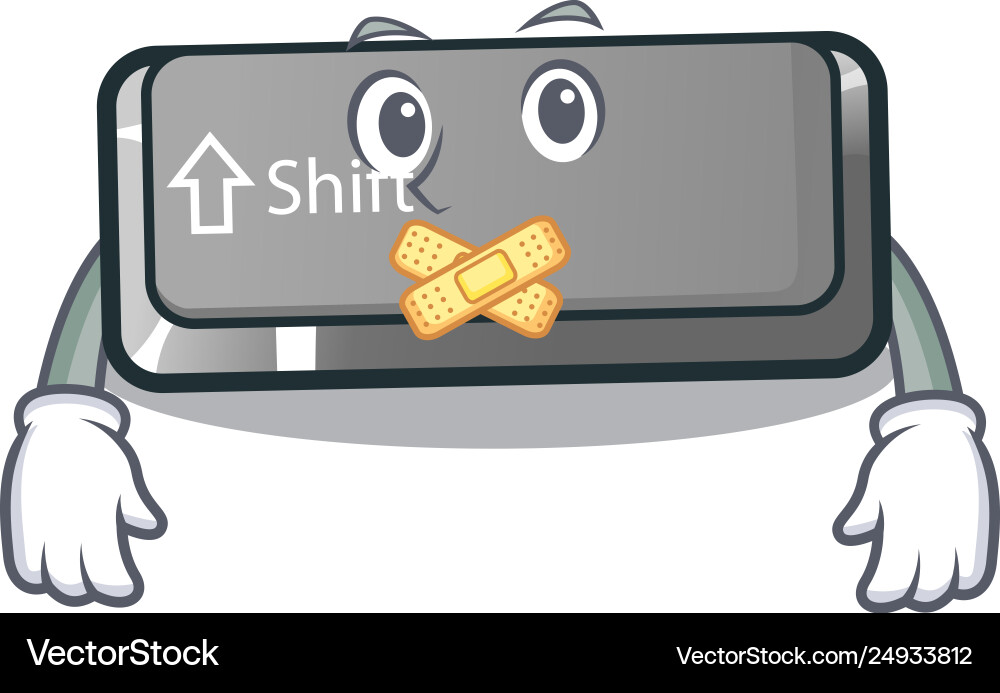 Silent shift button installed in cartoon game vector image