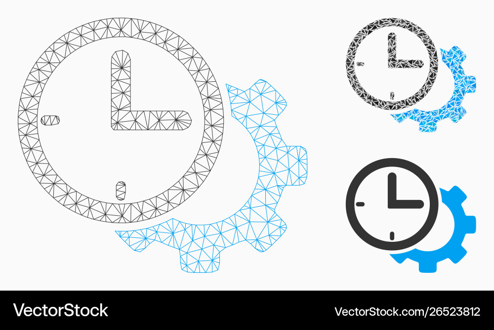 Time setup gear mesh network model Time setup gear mesh network model vector image