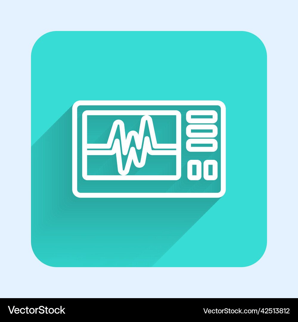 White line computer monitor with cardiogram icon White line computer monitor with cardiogram icon vector image