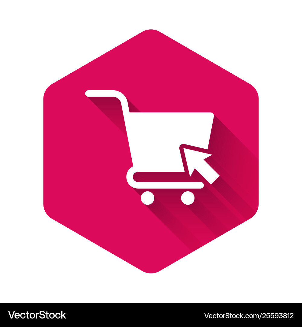 White shopping cart with cursor icon isolated Vector Image