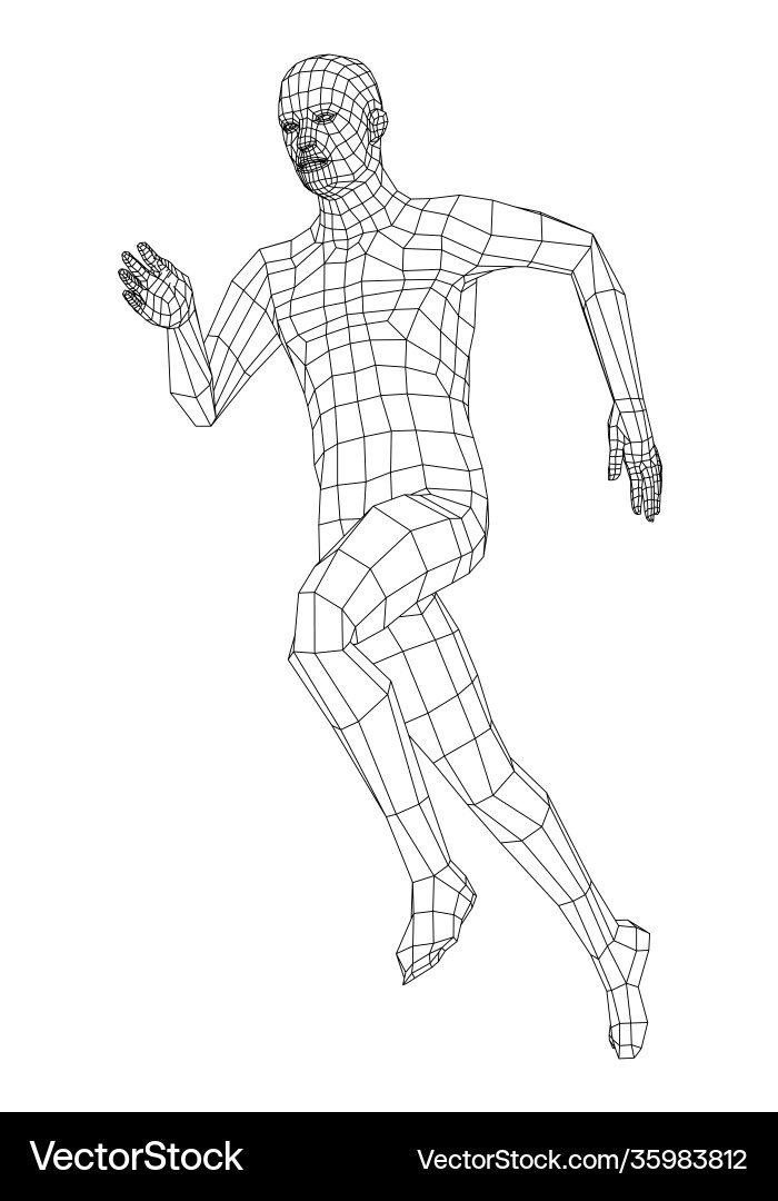Wireframe running man Wireframe running man vector image