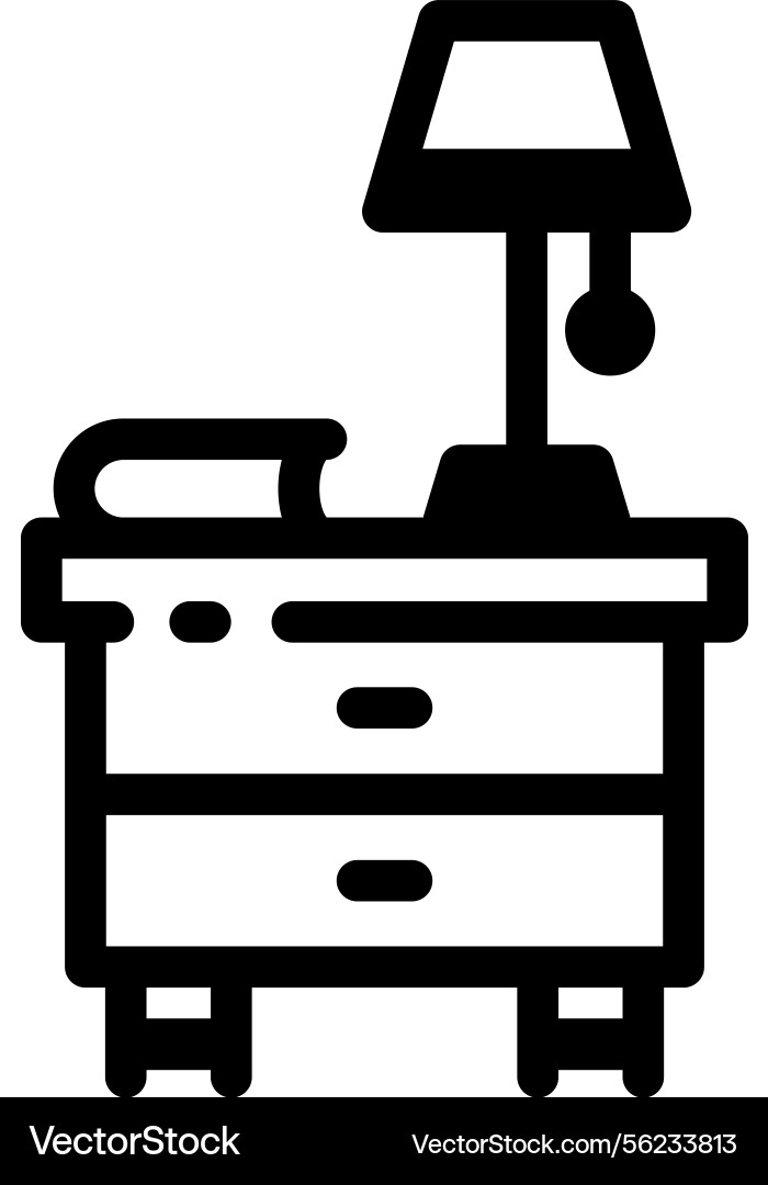 A linear style icon of reading lamp vector image