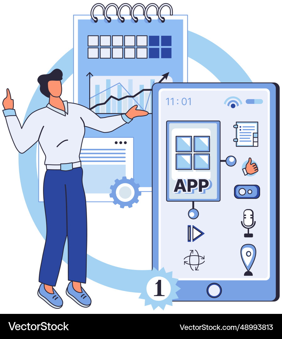 Application testing metaphor Application testing metaphor vector image