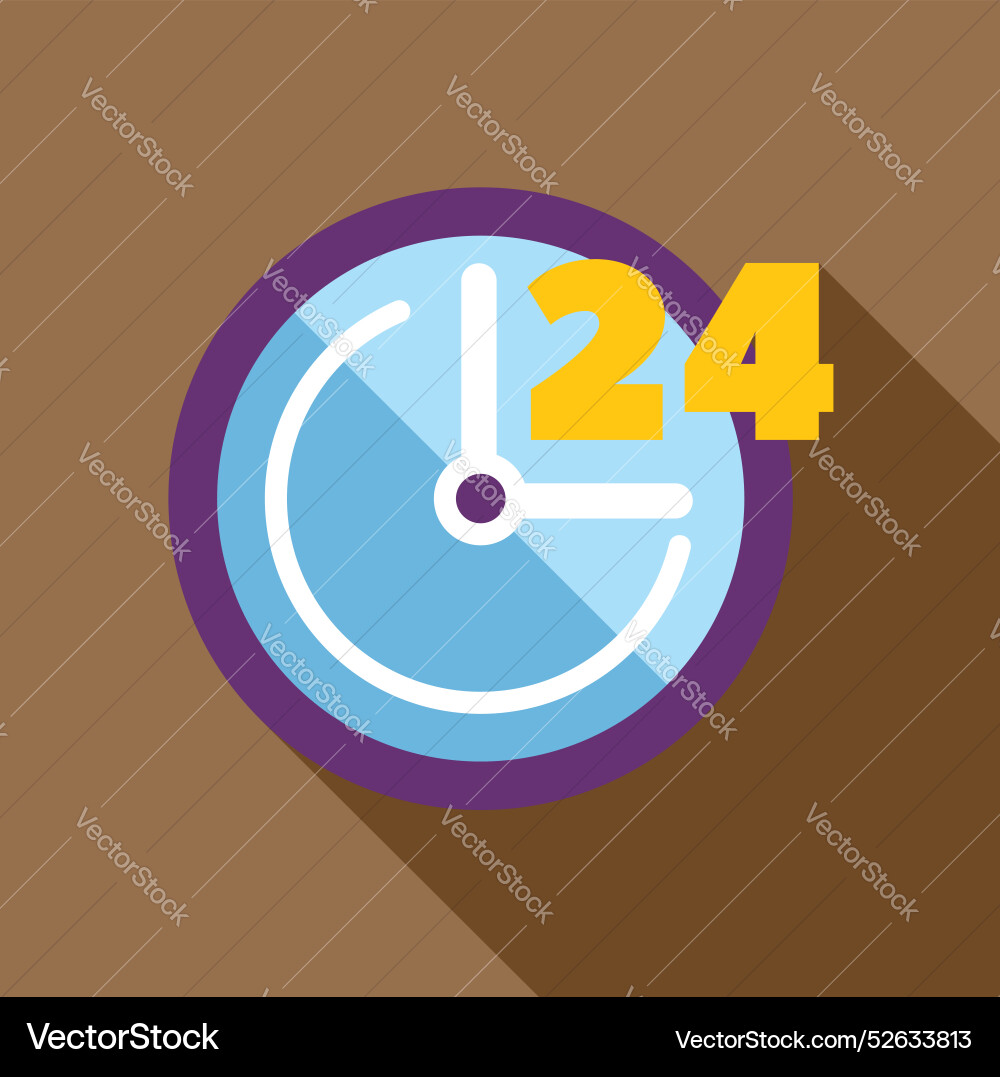 Clock showing 24 hours for around vector image