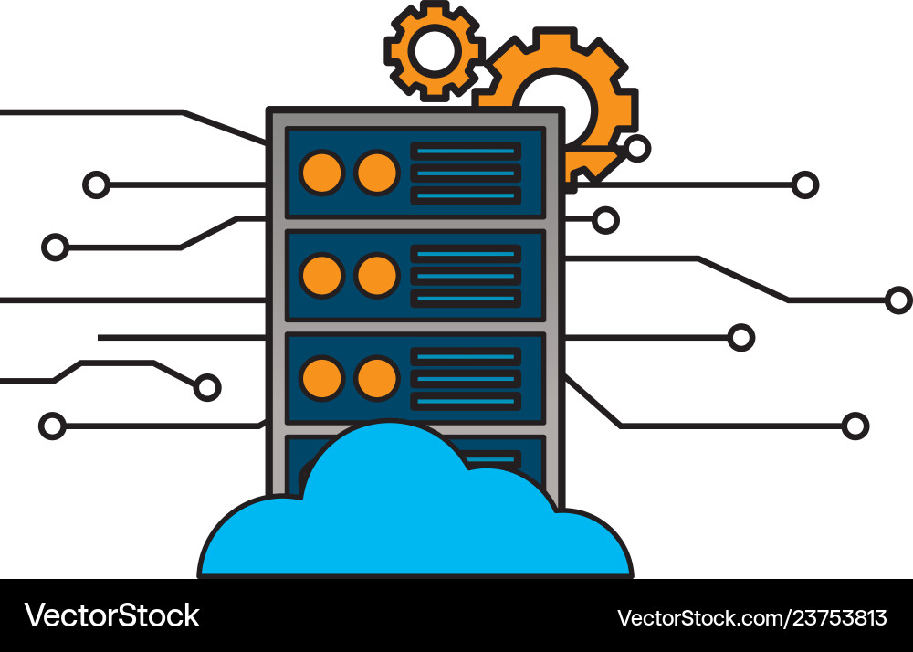 Computer cpu settings circuit digital Vector Image