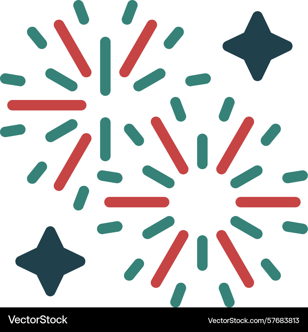 Firework display glyph multi color icon Vector Image