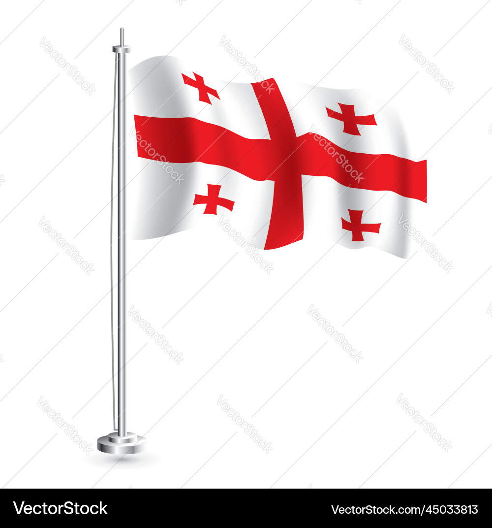 Georgian Flag on Flagpole Vector Image