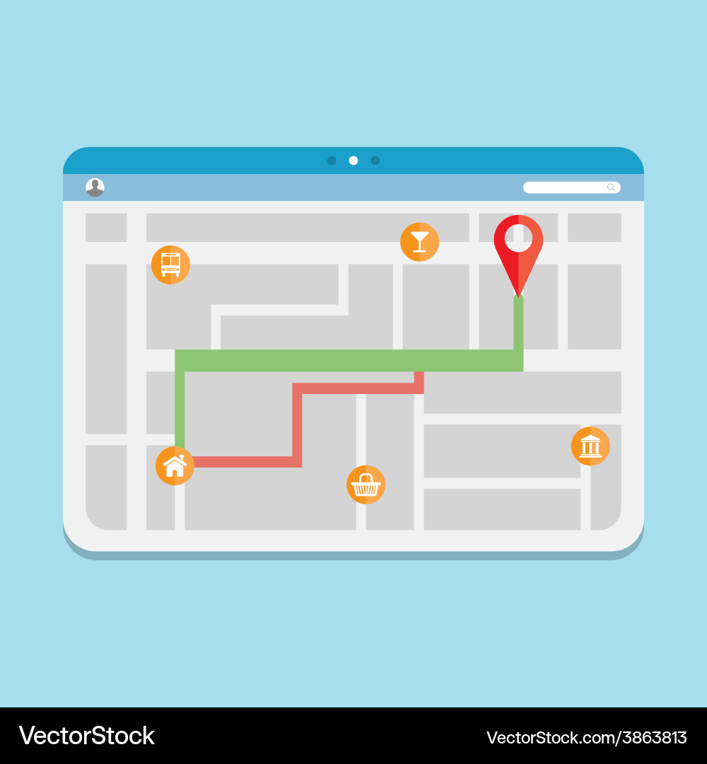 GPS Route Map Navigation vector image