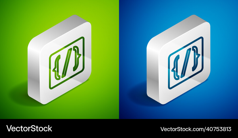 Isometric line programming language syntax icon Isometric line programming language syntax icon vector image
