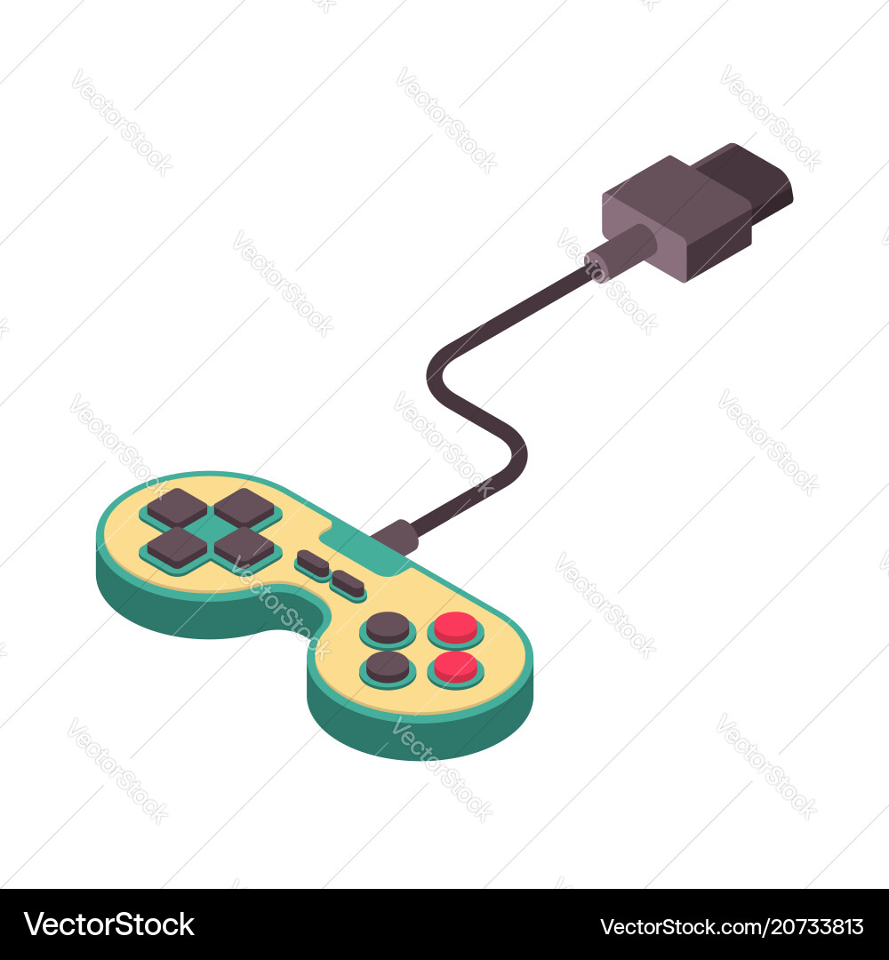 Joystick Retro Isometrie isoliert Gamepad Spiel Joystick Retro Isometrie isoliert Gamepad Spiel vektorbild