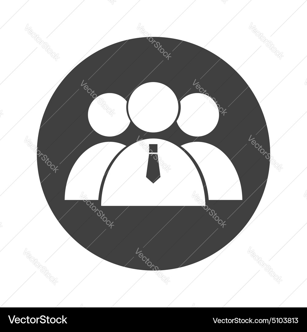 Monochrome round user group icon Vector Image
