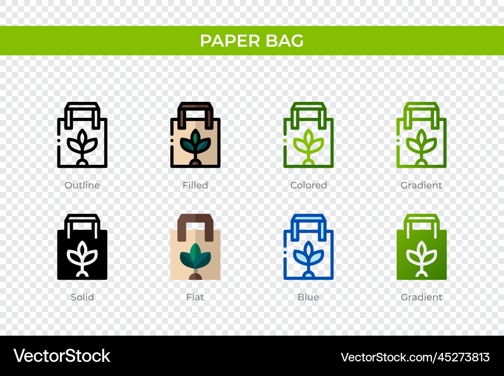 Paper bag icon in different style icons Paper bag icon in different style icons vector image