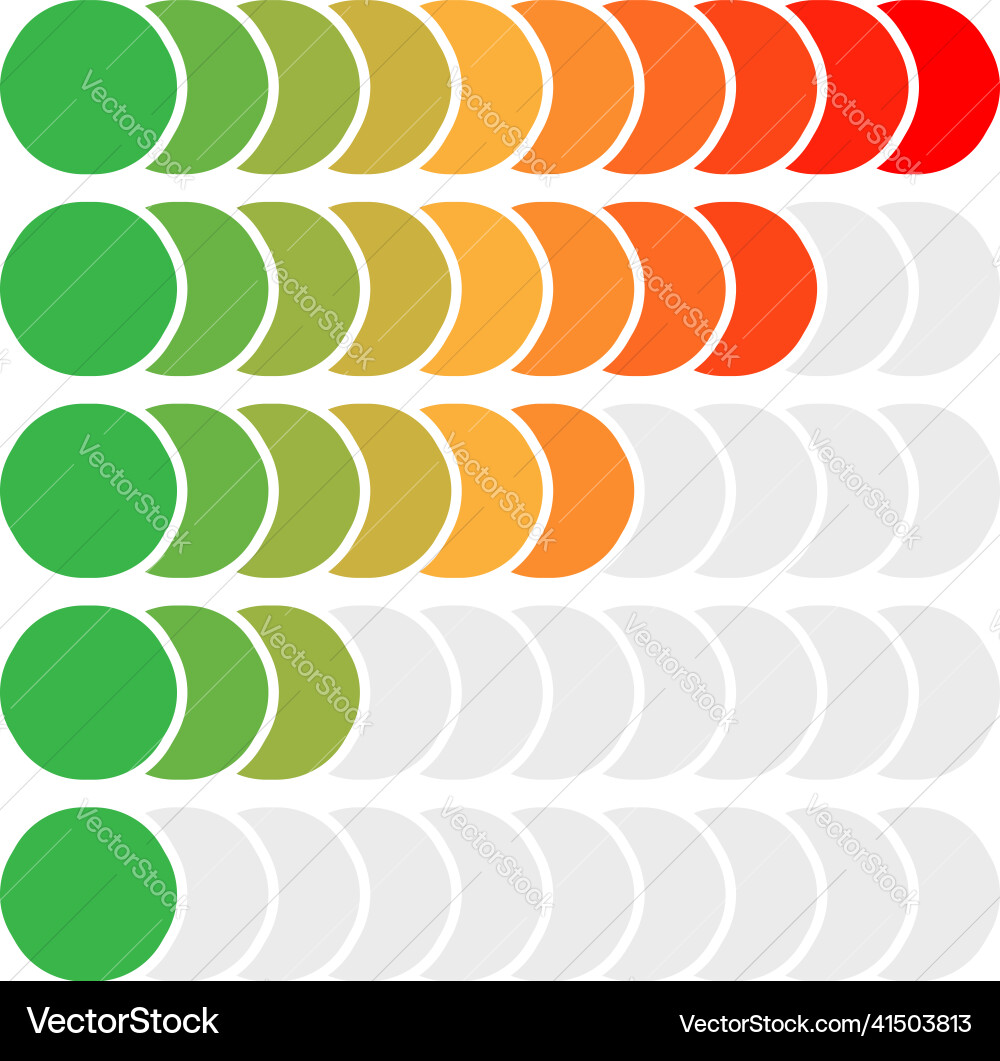 Progress bar steps phases level indicator Progress bar steps phases level indicator vector image
