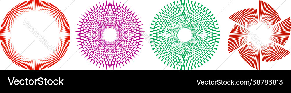 Radial concentric circular triangles shape design Radial concentric circular triangles shape design Vector Image