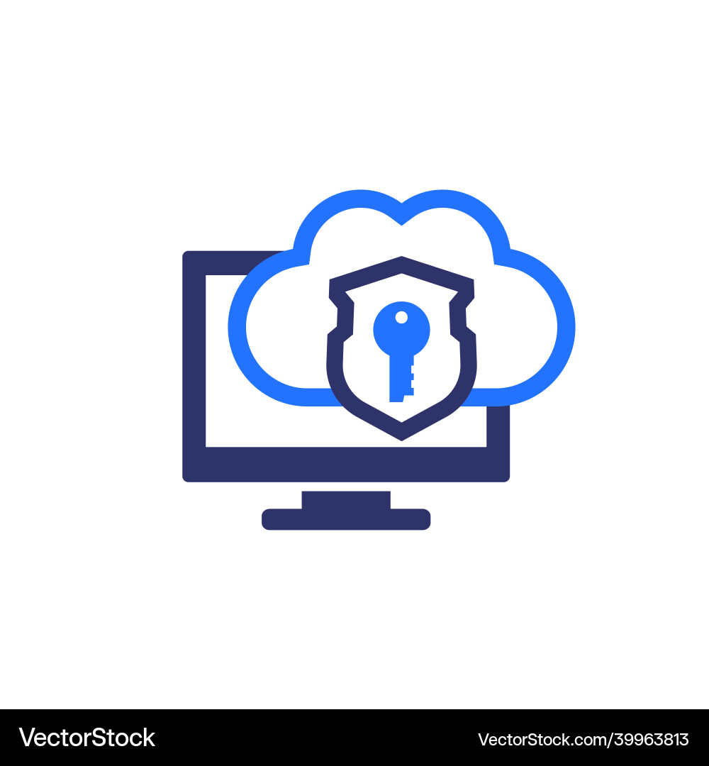 Secure cloud access protected hosting icon vector image