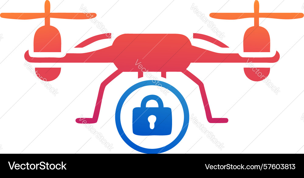 Secure drone operation icon design generative ai vector image
