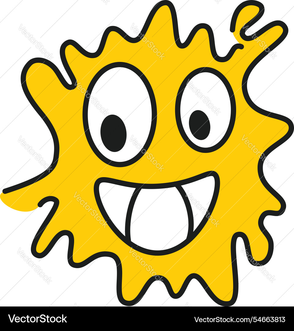 Smiling yellow blob character Smiling yellow blob character vector image