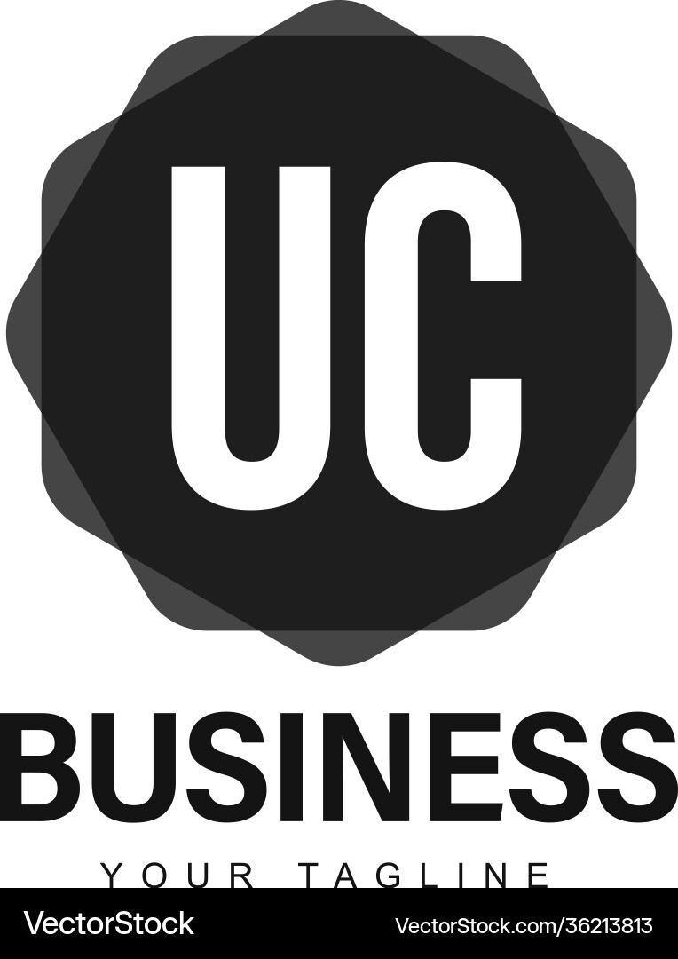 Uc initial a logo design with abstract style vector image