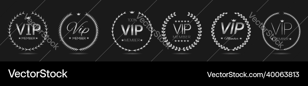 Vip Mitglied silberfarbener Lorbeerkranz Vip Mitglied silberfarbener Lorbeerkranz vektorbild