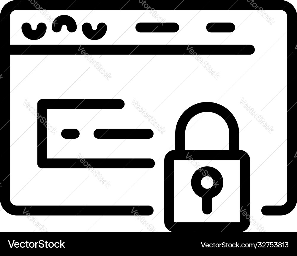 Web safe authentication icon outline style Web safe authentication icon outline style vector image