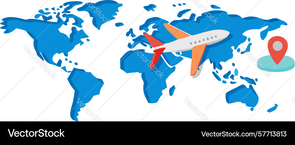 World map with multiple airplanes design vector image