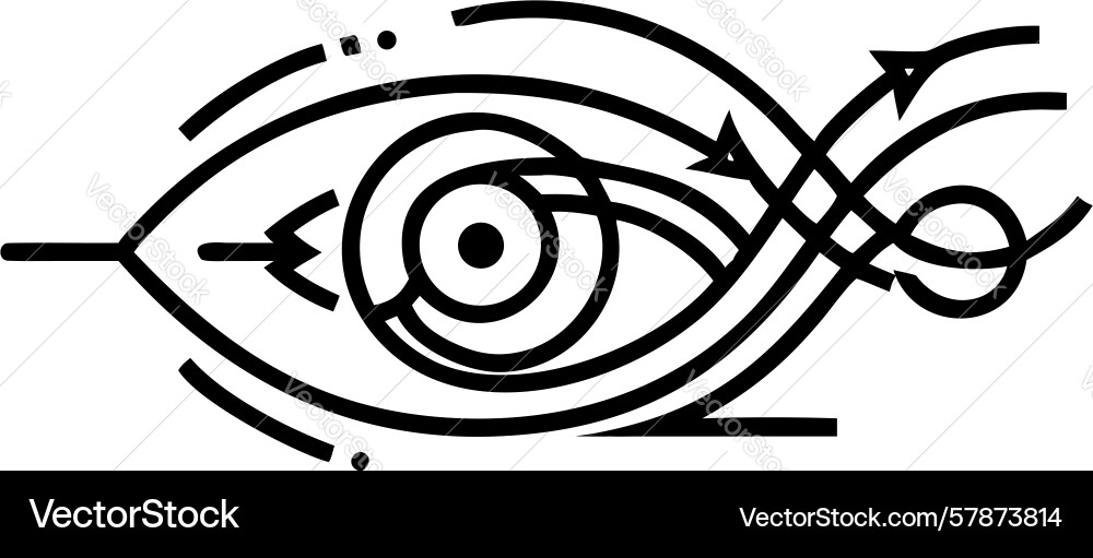Abstract eye motif with intertwining lines Vector Image