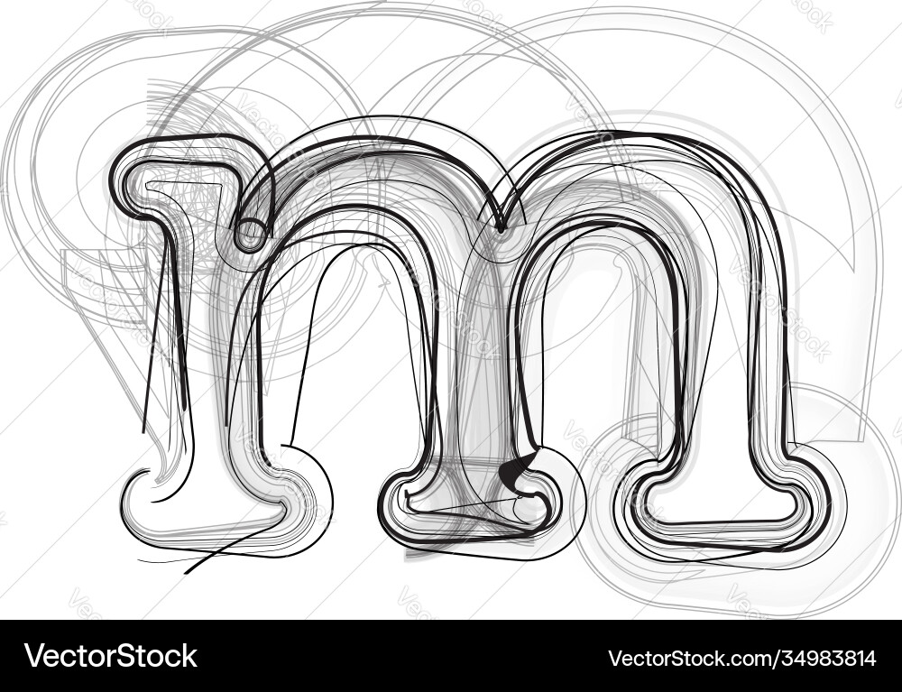 Abstrakte doodle Buchstabe m Abstrakte doodle Buchstabe m vektorbild