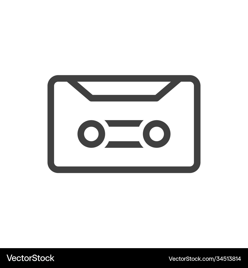 Audio cassette icon simple linear image isolated Audio cassette icon simple linear image isolated vector image