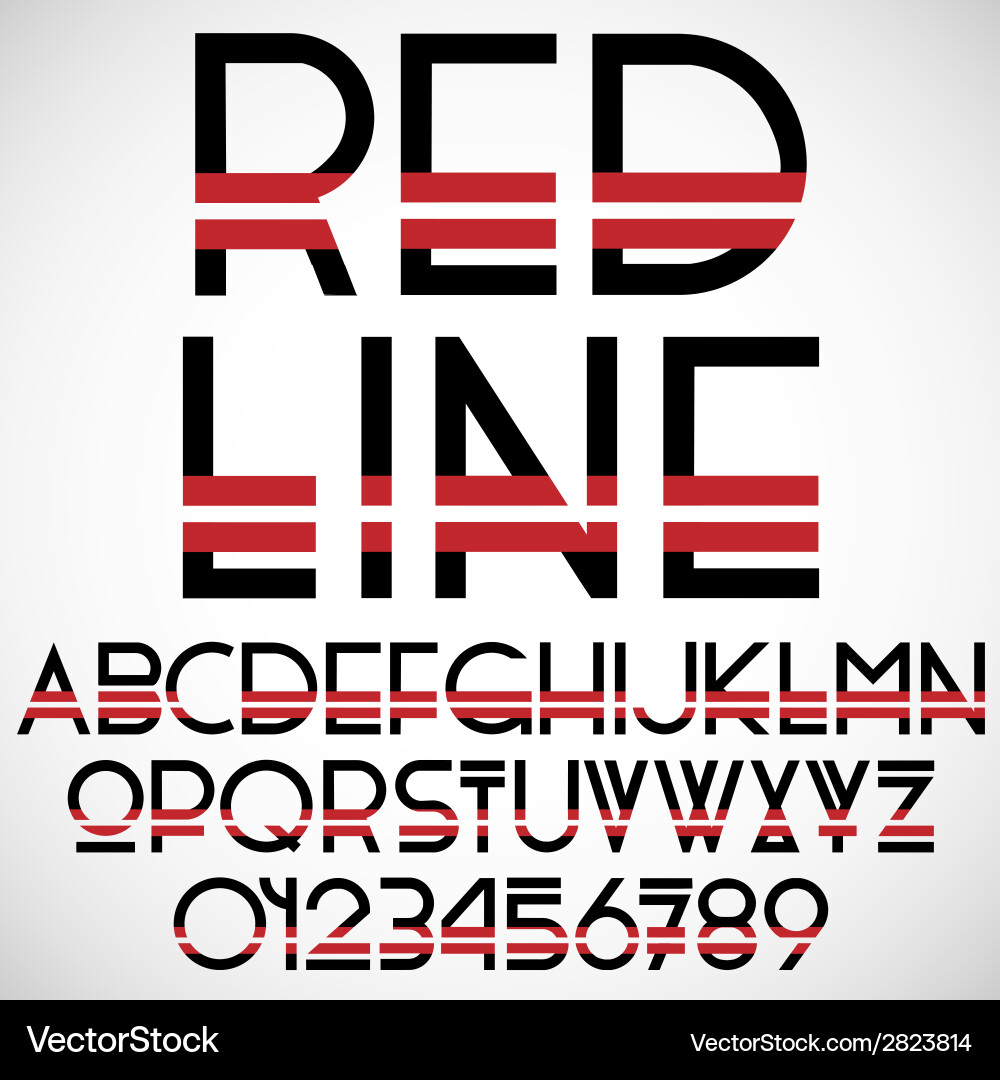 Bold Red and Black Typography Vector Image